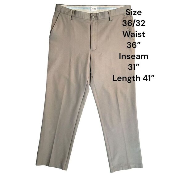 FJ FootJoy Men's Size 36x32 Gray Flat Front Golf Pants Polyester Spandex Stretch - Picture 1 of 9